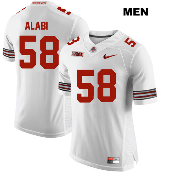 Ohio State Buckeyes Men's Joshua Alabi #58 White Authentic Nike College NCAA Stitched Football Jersey XE19C37VN